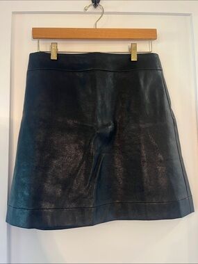 J. Crew Black Leather Mini Skirt